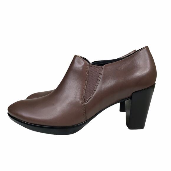 ECCO Shape 55 Plateau Stack Leather Bootie Womens Size EU 40 US 9-9.5 NEW - Picture 4 of 10